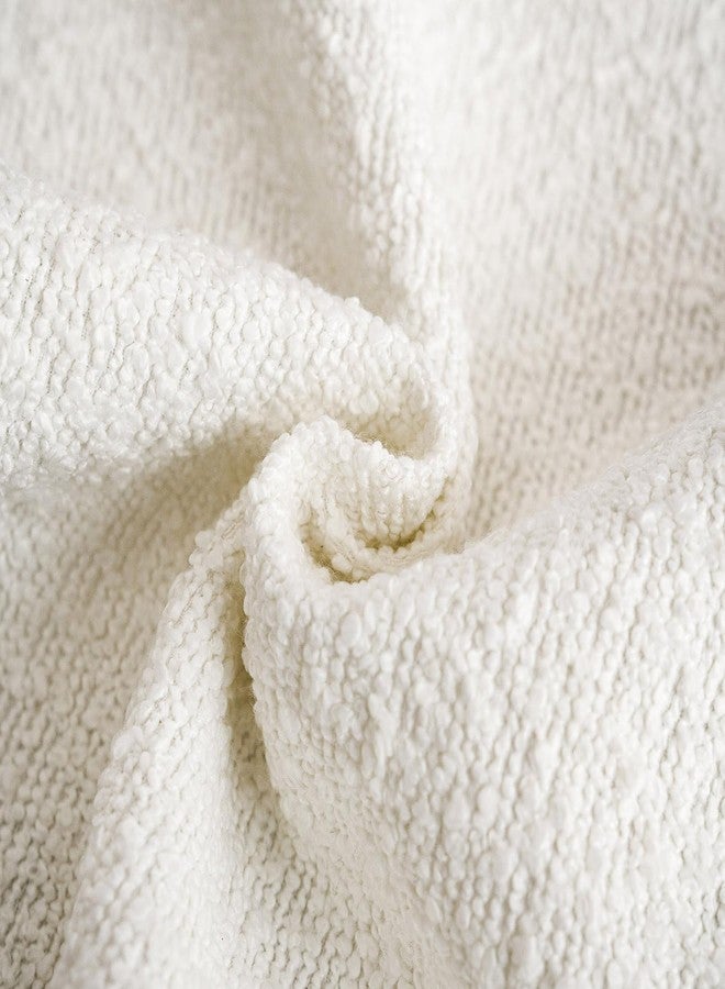 Foindtower Set of 2, Decorative Textured Boucle Throw Pillow Covers Accent Solid Pillow Cases Neutral Soft Cozy Couch Cushion Case for Chair Sofa Bedroom Living Room Home Decor 16 x 16 Inch White - Image 3